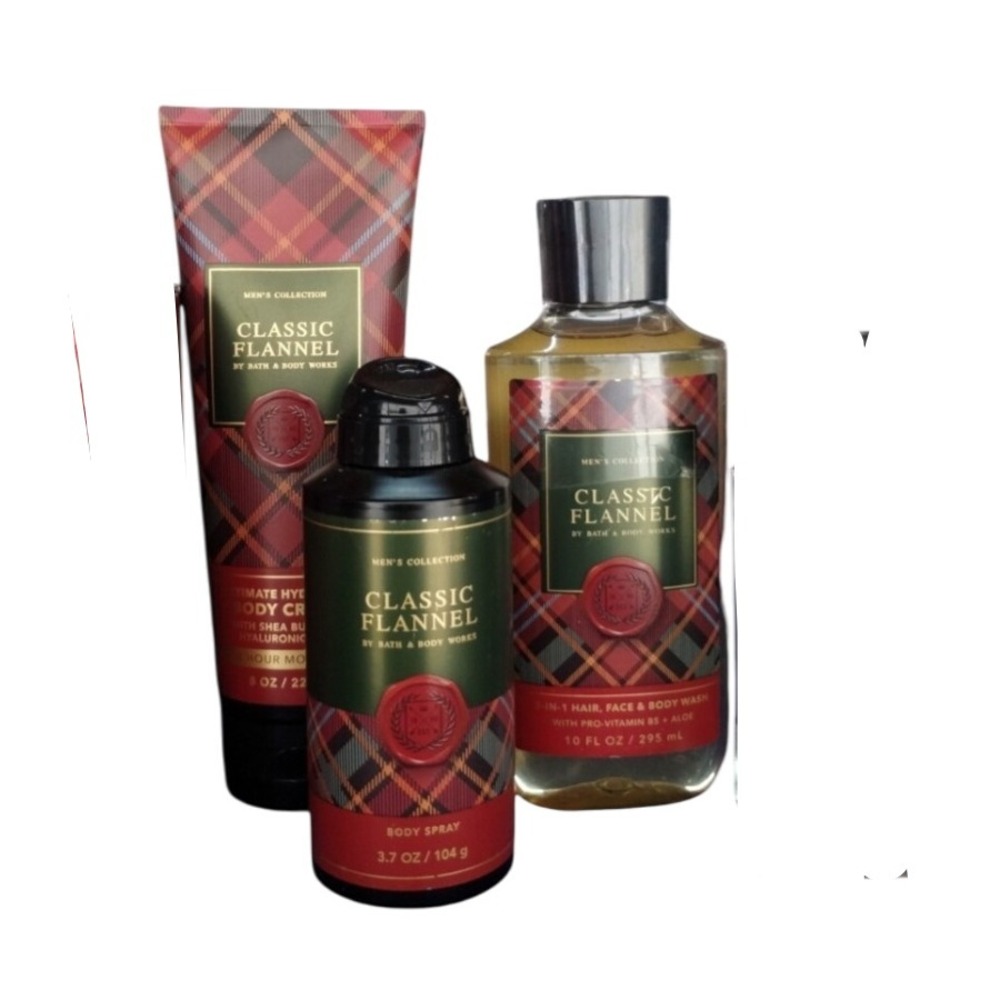 Super‎ Rare Bath & Body Works DISCONTINUED 3PCS Mens CLASSIC FLANNEL Lumber Jack